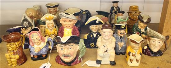 2 Sylvac med size character jugs, Shakespeare & Barnaby Rudge & 22 other Toby & character mugs, Artone, Tony Wood etc(-)